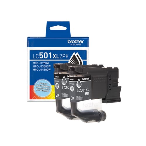 New, Pre-Owned - Brother LC501XL High Yield Black Ink Cartridge-2-Pack