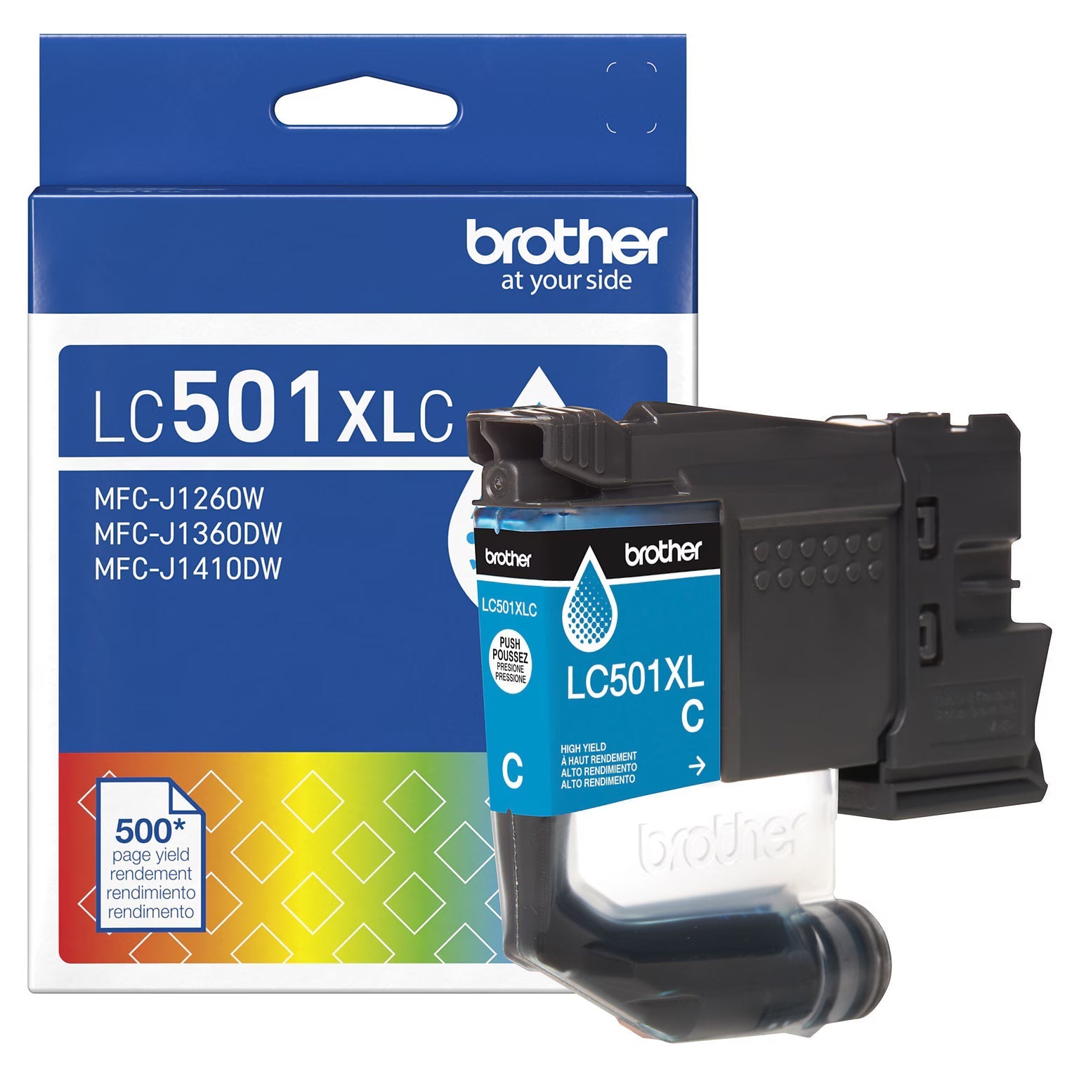 New, Pre-Owned - Brother LC501XL High Yield Cyan Ink Cartridge
