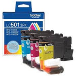 New, Pre-Owned - Brother LC501XL High Yield Multi-Color (CMY) Ink Cartridge, 3-Pack