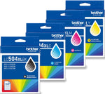 New, Pre-Owned - Brother LC504XL High Yield Multi-Color (BCMY) Ink Cartridge, 4-Pack