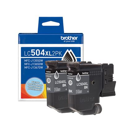 New, Pre-Owned - Brother LC504XL High Yield Black Ink Cartridge,2-pack