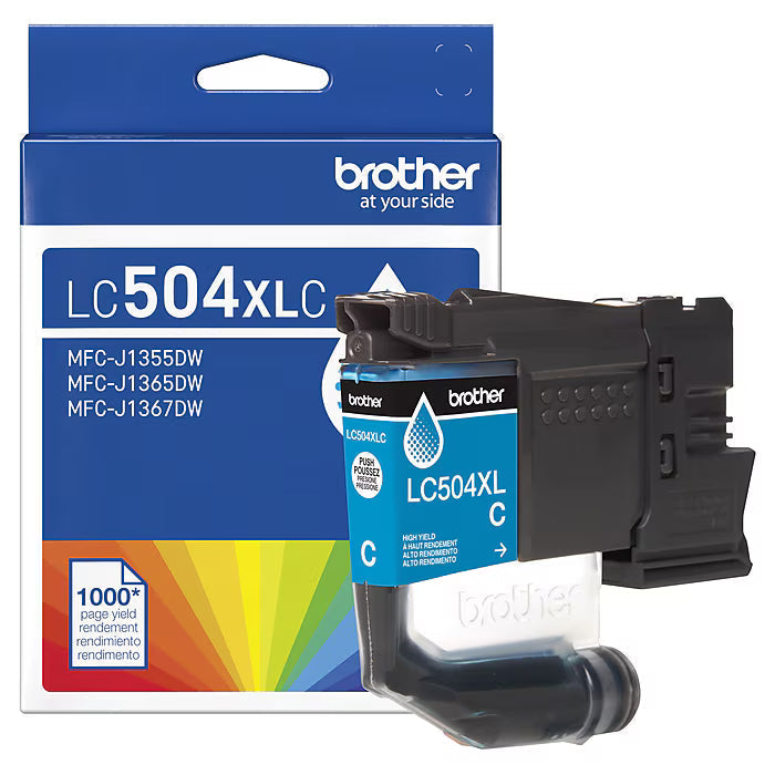 New, Pre-Owned - Brother LC504XL High Yield Cyan Ink Cartridge