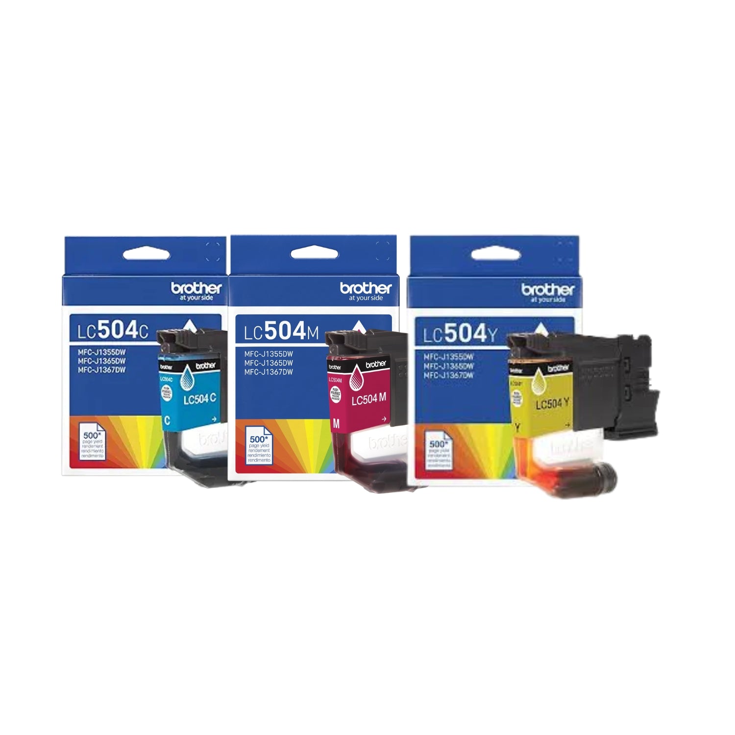 New, Pre-Owned - Brother LC504 Standard Yield Multi-Color (CMY) Ink Cartridge,3-Pack