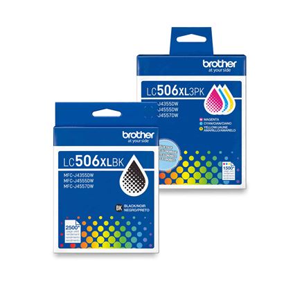New, Pre-Owned - Brother LC506XL High Yield Multi-Color (BCMY) Ink Cartridge, 4-Pack