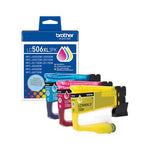 New, Pre-Owned - Brother LC506XL High Yield Multi-Color (CMY) Ink Cartridge,3-Pack