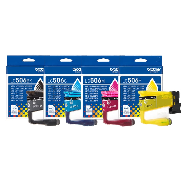 New, Pre-Owned - Brother LC506 Standard Yield Multi-Color (BCMY) Ink Cartridge, 4-Pack