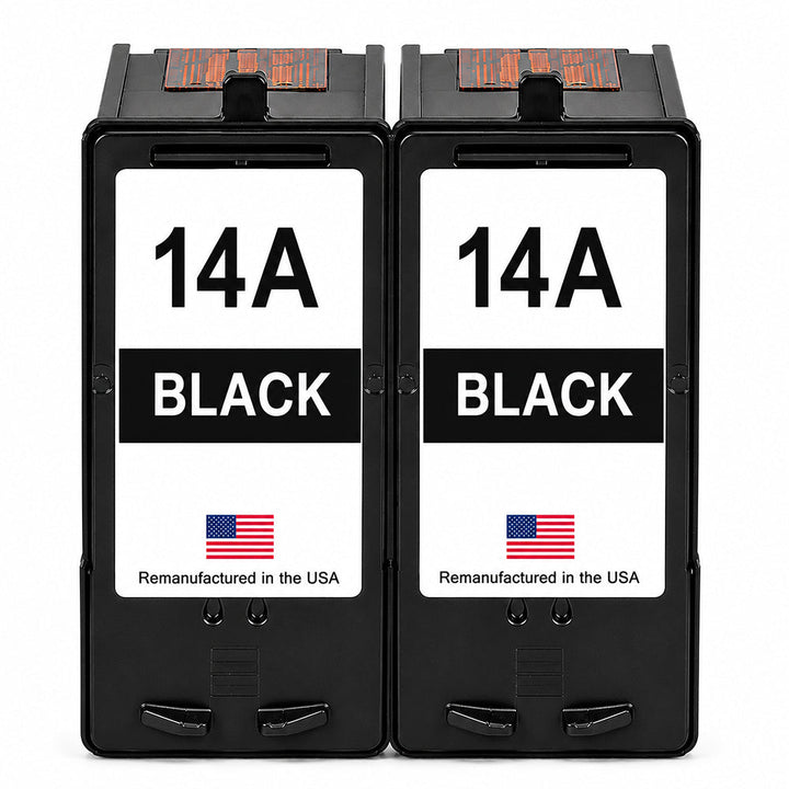 U.S. Remanufactured for Lexmark #14A 18C2090 Black Ink Cartridge Twin Pack