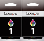 New, Pre-Owned - Lexmark #1 Color (18C0948) Ink Cartridge, 2-Pack