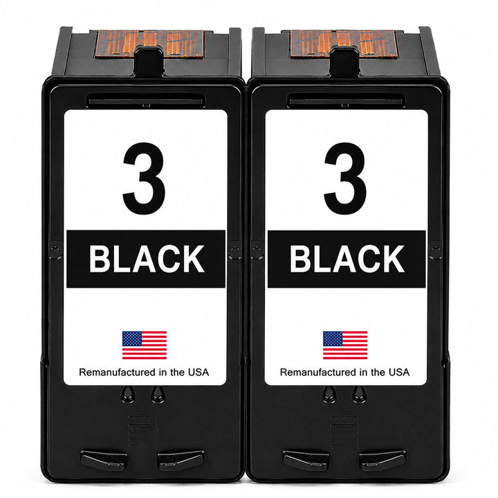 U.S. Remanufactured for Lexmark #3 18C1530 Black Ink Cartridge Twin Pack
