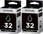 New, Pre-Owned - Lexmark (18C0533) NO.32  Ink Cartridges (Black, 2-Pack)