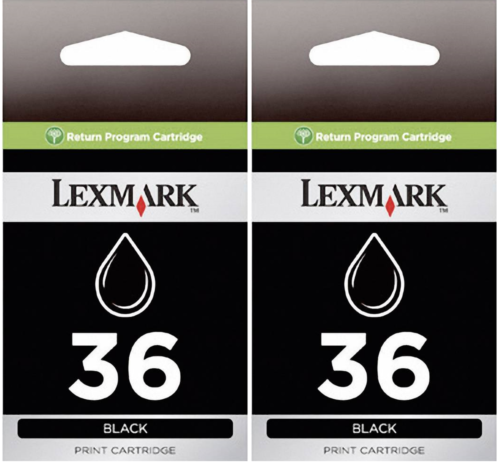 New, Pre-Owned - Lexmark 36 2PK Ink Cartridges Box X Series X4650 X3650