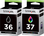 New, Pre-Owned - Lexmark 18C2229 36 & 37 Ink Cartridge (Black & Color, 2-Pack)