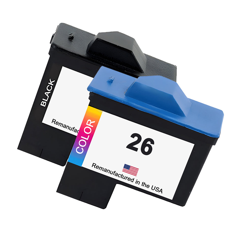 U.S. Remanufactured for Lexmark #16 Black / #26 Color Ink Cartridges Combo Pack
