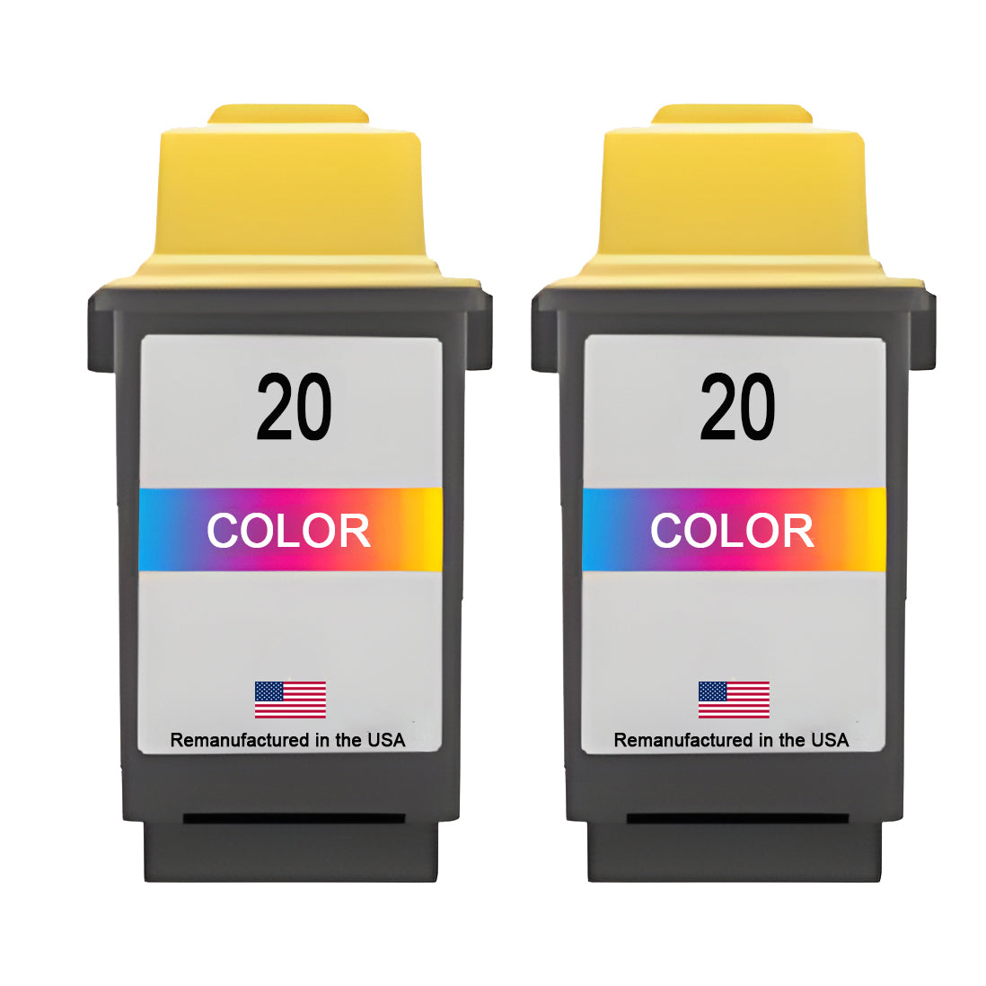 U.S. Remanufactured Ink Cartridges for Lexmark #20 Color Twin Pack