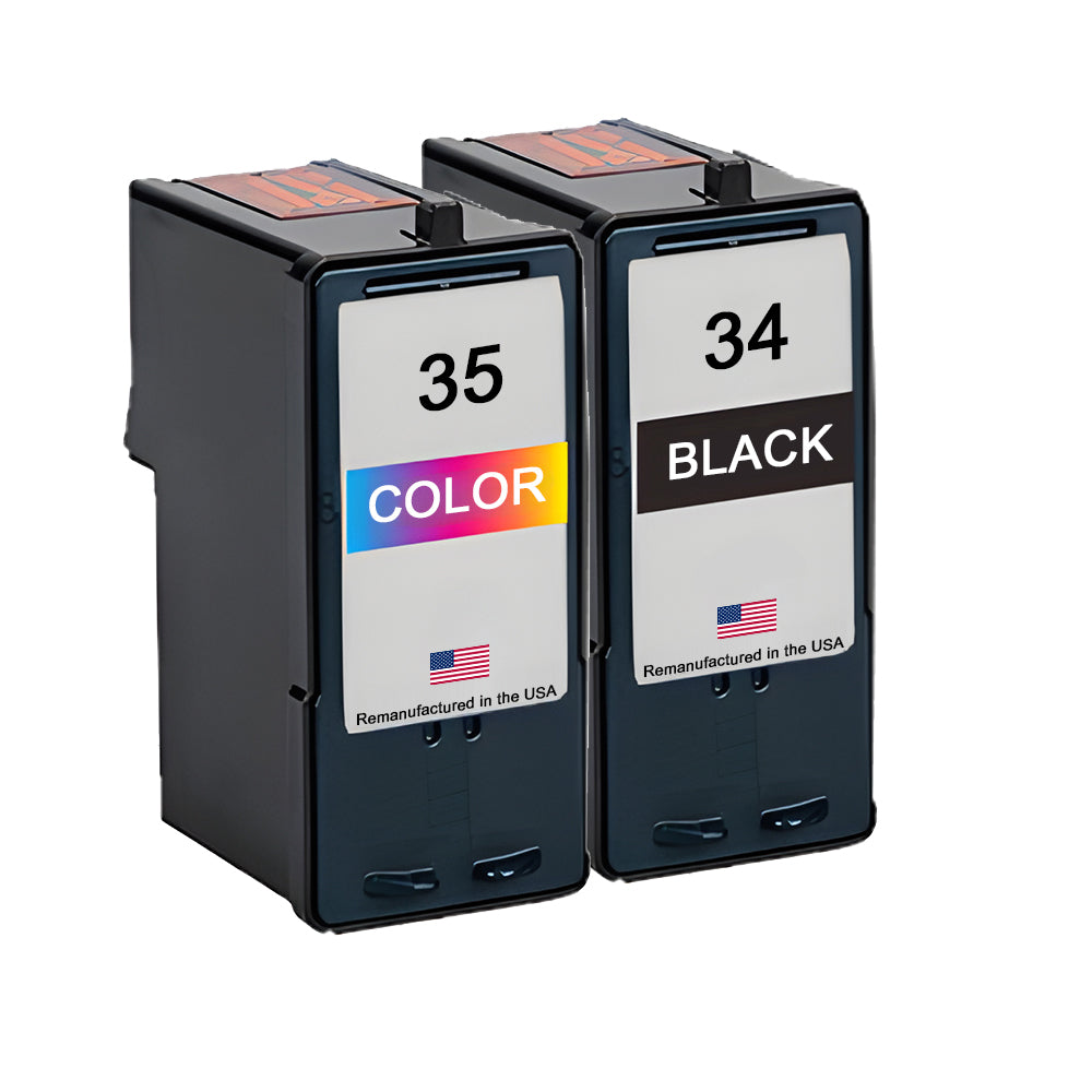 U.S. Remanufactured for Lexmark #34 Black / #35 Color Ink Cartridges Combo Pack
