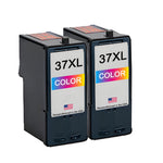 U.S. Remanufactured for Lexmark #37XL 18C2180 Color Ink Cartridge High Yield Twin Pack
