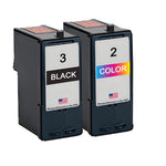 U.S. Remanufactured Ink Cartridges for Lexmark #3 Black / #2 Color Combo Pack