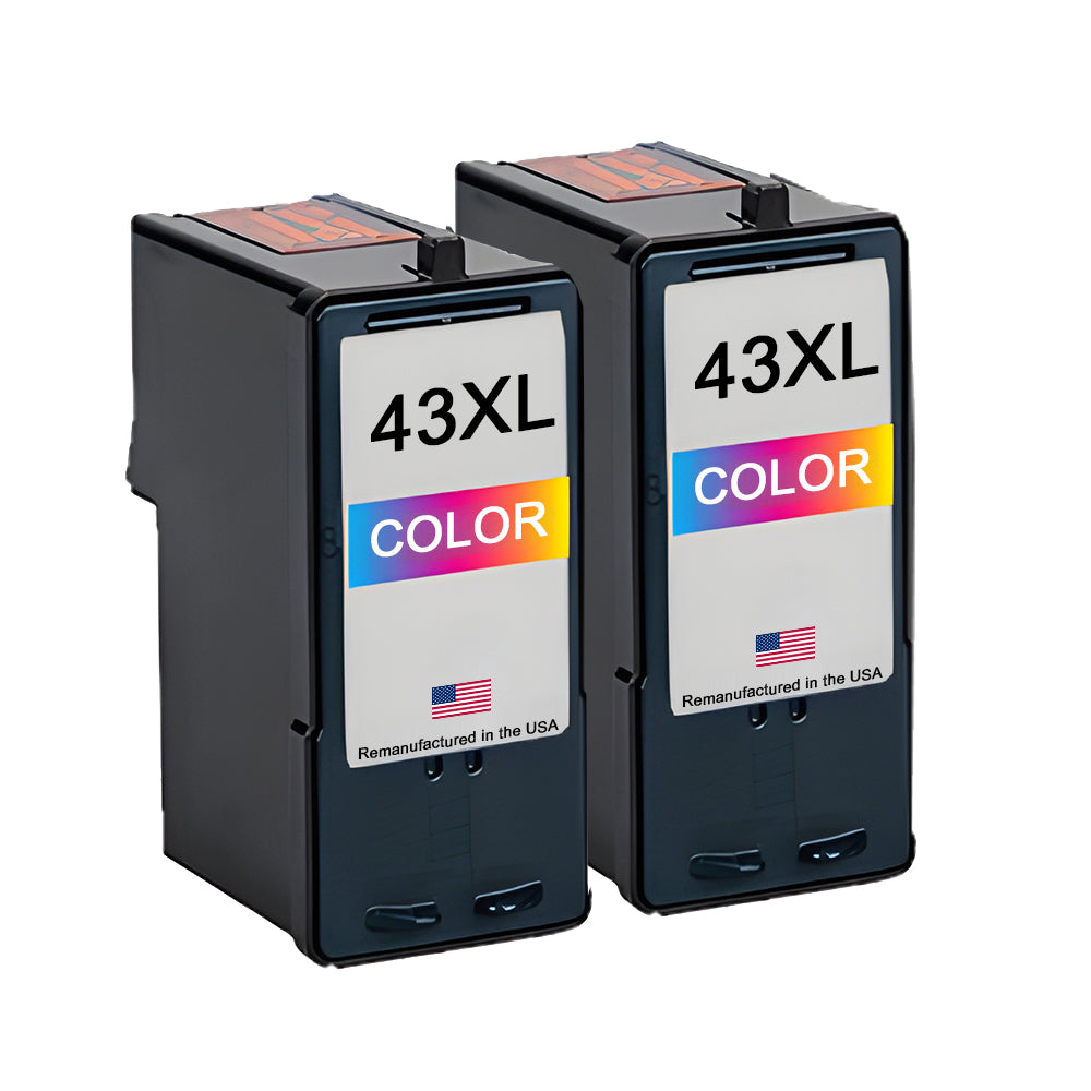U.S. Remanufactured for Lexmark #43XL 18Y0143 Color Ink Cartridge High Yield Twin Pack