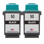 U.S. Remanufactured for Lexmark #50 17G0050 Black Ink Cartridge Twin Pack