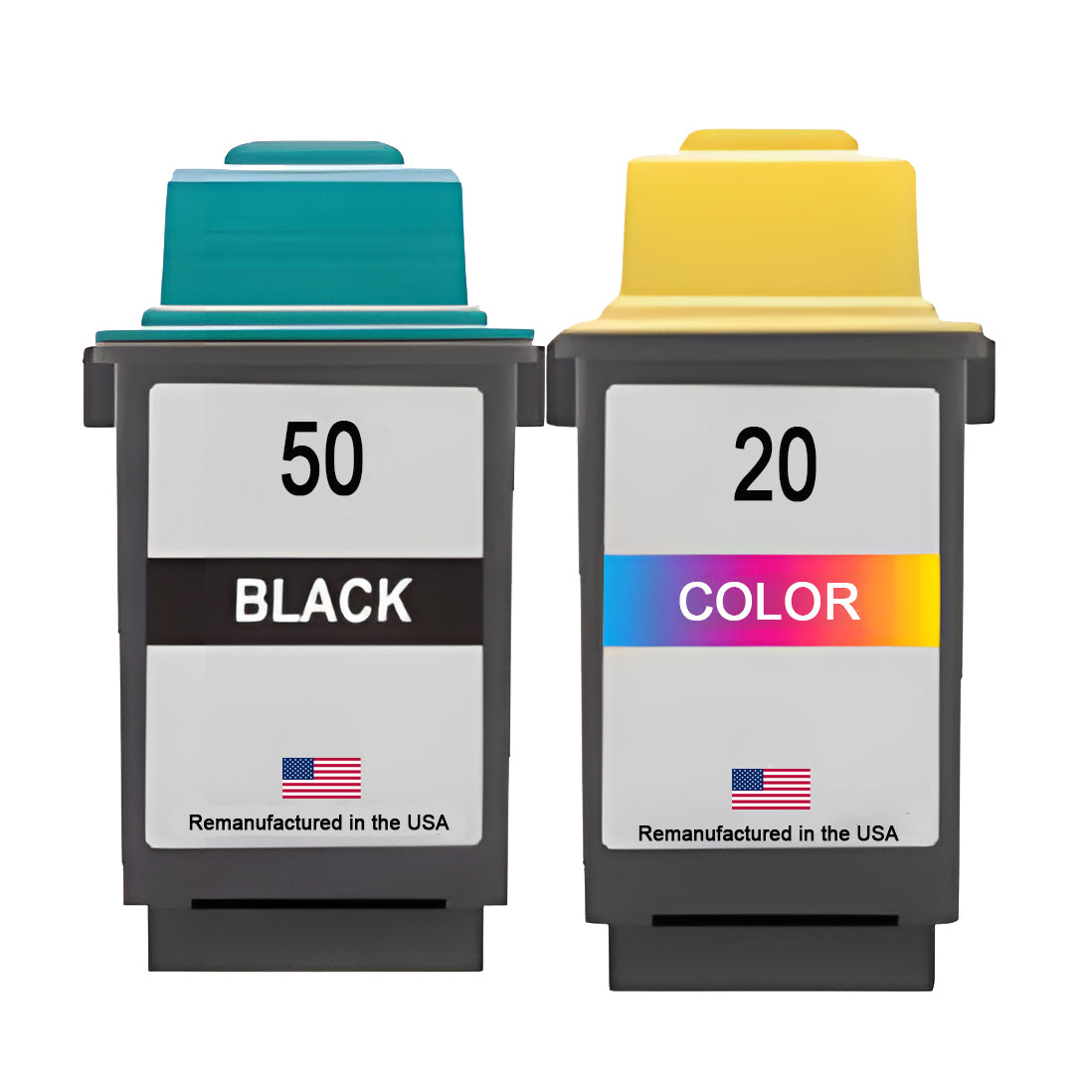 U.S. Remanufactured Ink Cartridges for Lexmark #50 Black / #20 Color Combo Pack