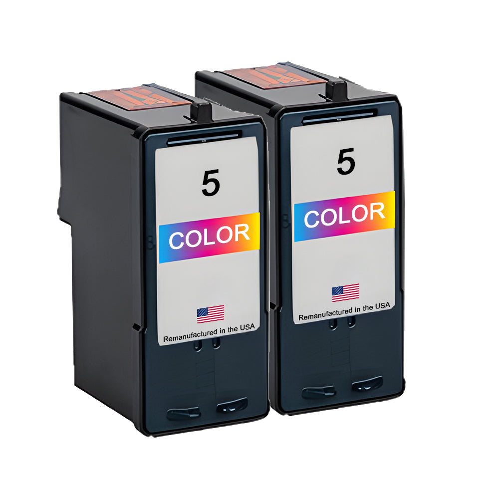 U.S. Remanufactured for Lexmark #5 18C1960 Color Ink Cartridge Twin Pack