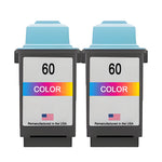 U.S. Remanufactured for Lexmark #60 17G0060 Color Ink Cartridge Twin Pack
