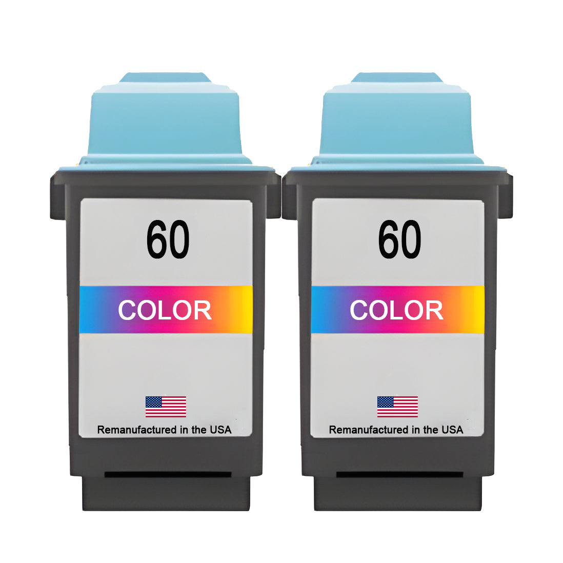 U.S. Remanufactured for Lexmark #60 17G0060 Color Ink Cartridge Twin Pack
