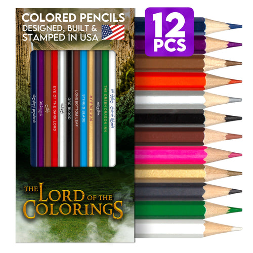 Lord of the Colorings Colored Pencil Set for Fans of Lord of the Rings