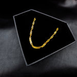 Stainless Steel Gold Tone PVD Twisted Luxe Chain Layering Necklace
