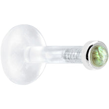 Solid 14K White Gold 2mm Genuine Labradorite Bioplast Push in Monroe