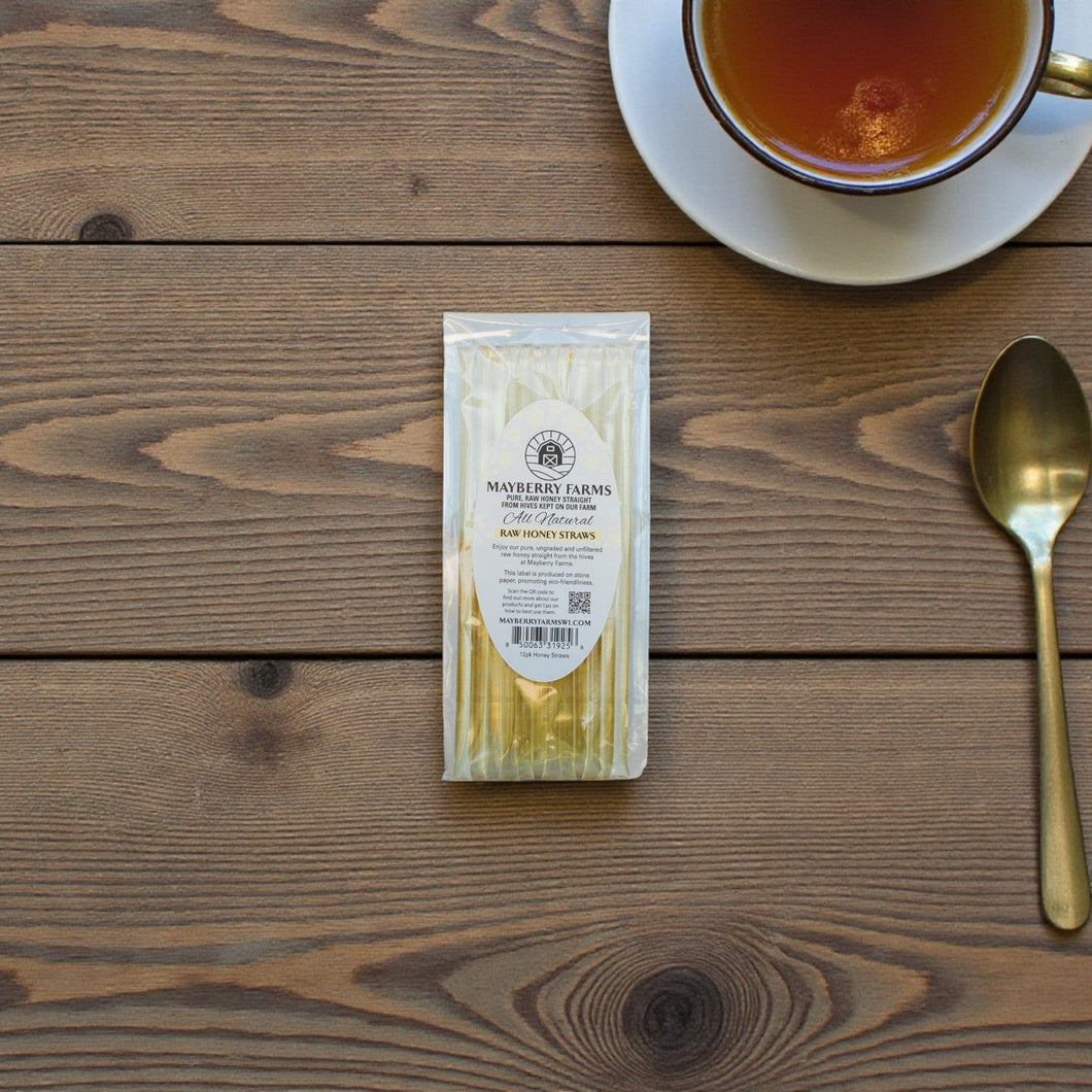 Pack of 12 Raw Honey Straws | Local Wisconsin Honey