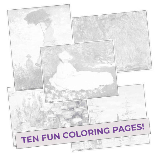 Monet Colors Coloring Pages (10 Pack)