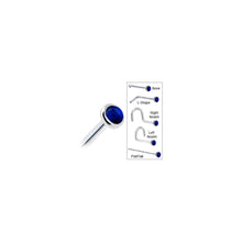 Solid 14K White Gold 2mm Genuine Sapphire Nose Ring