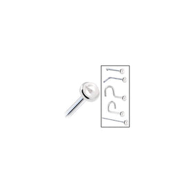 Solid 14K White Gold 2mm Cultured Pearl Nose Ring