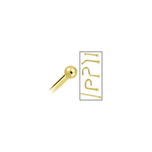 Solid 14K Yellow Gold 1.5mm Ball Nose Ring