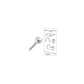Platinum 1.5mm Genuine Diamond Nose Ring