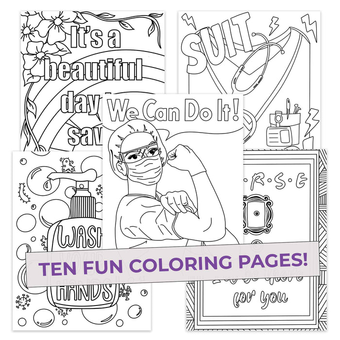 Nurse Coloring Pages (10 Pack)