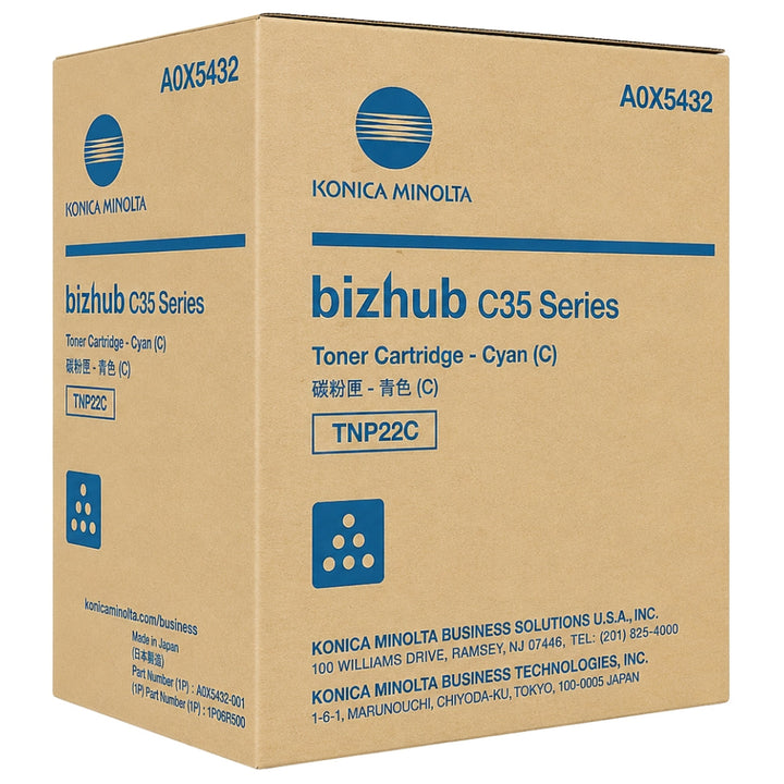 New, Pre-Owned - Konica Minolta TNP22C Standard Yield Cyan Toner Cartridge,A0X5432