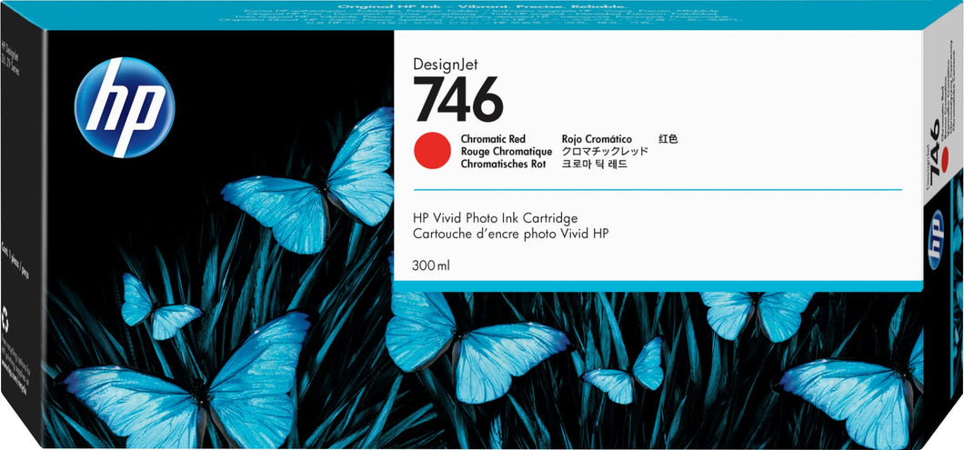 New, Pre-Owned - HP 746 300-ml Chromatic Red DesignJet Ink Cartridge, P2V81A