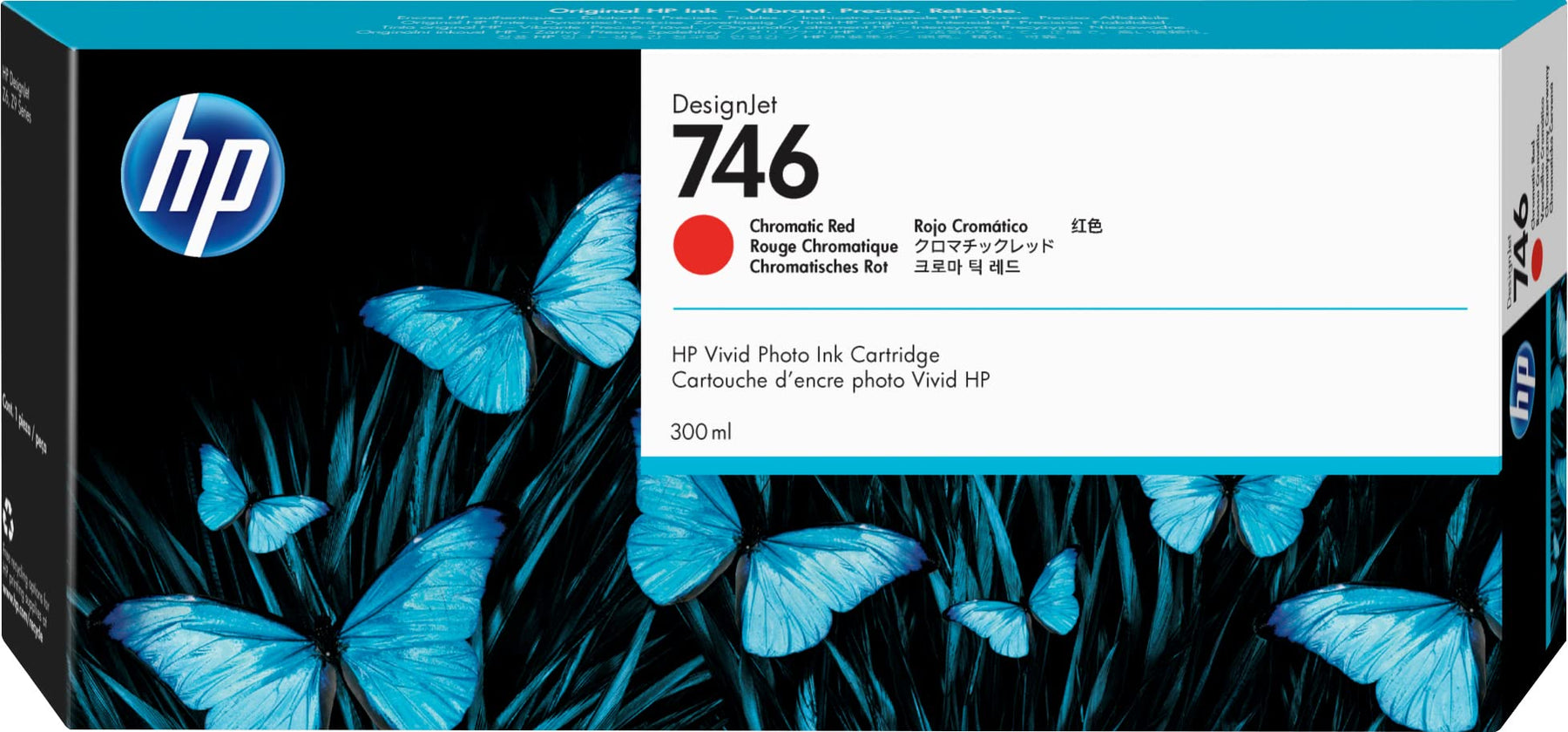 New, Pre-Owned - HP 746 300-ml Chromatic Red DesignJet Ink Cartridge, P2V81A
