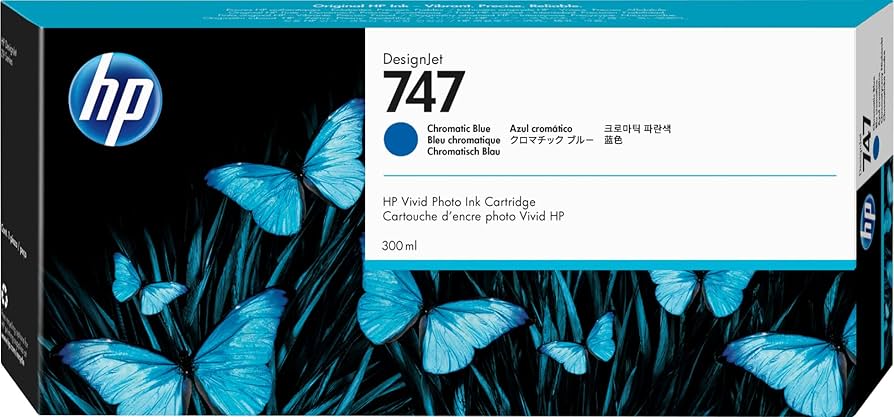New, Pre-Owned - HP 747 300-ml Chromatic Blue DesignJet Ink Cartridge, P2V85A