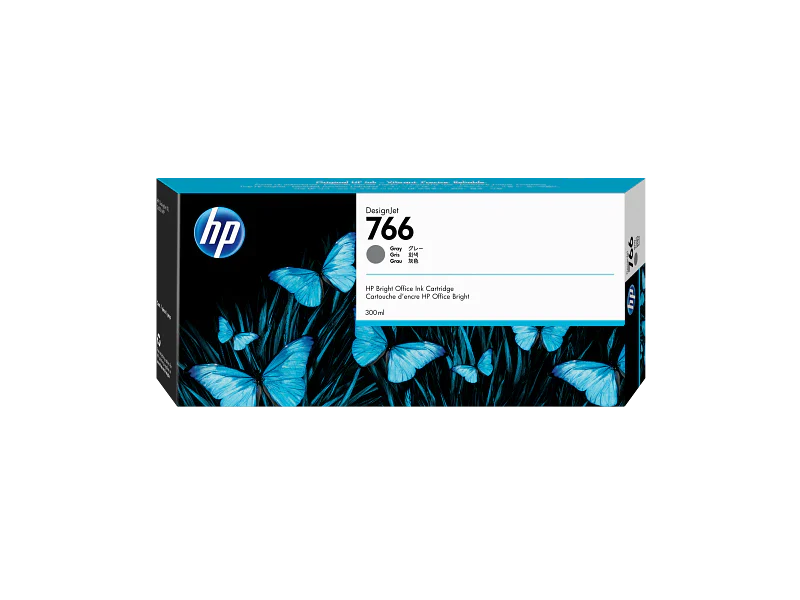 New, Pre-Owned - HP 766 High Yield Gray 300ml Ink Cartridge, P2V93A