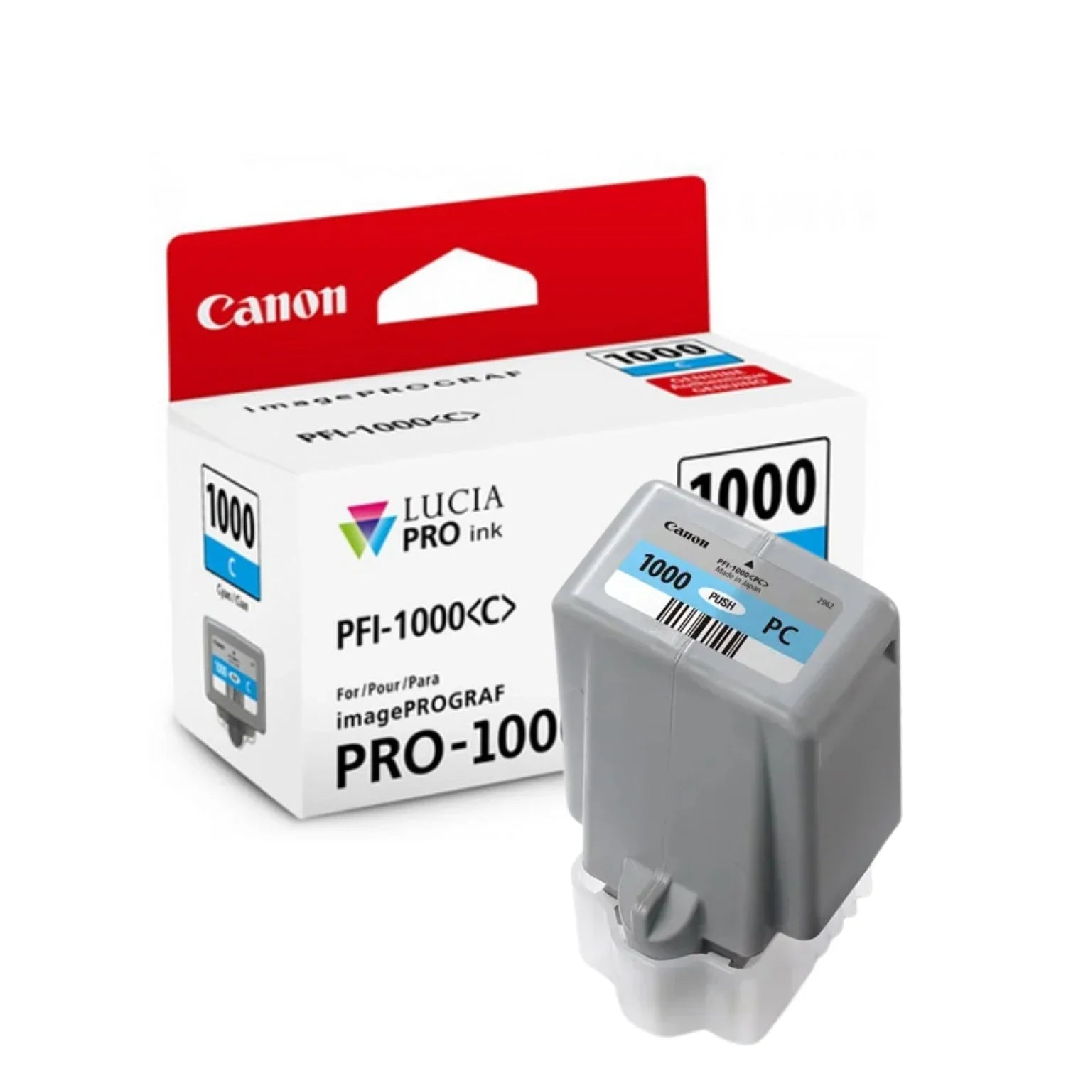 New, Pre-Owned - Canon 1PFI1000 Standard Yield Photo Cyan Ink Cartridge, 0550C002