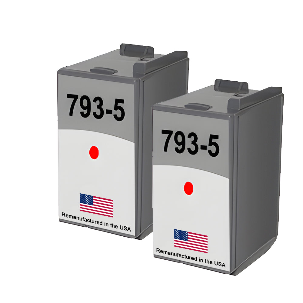 U.S. Remanufactured for Pitney Bowes 793-5 Fluorescent Red Ink Cartridges Twin Pack