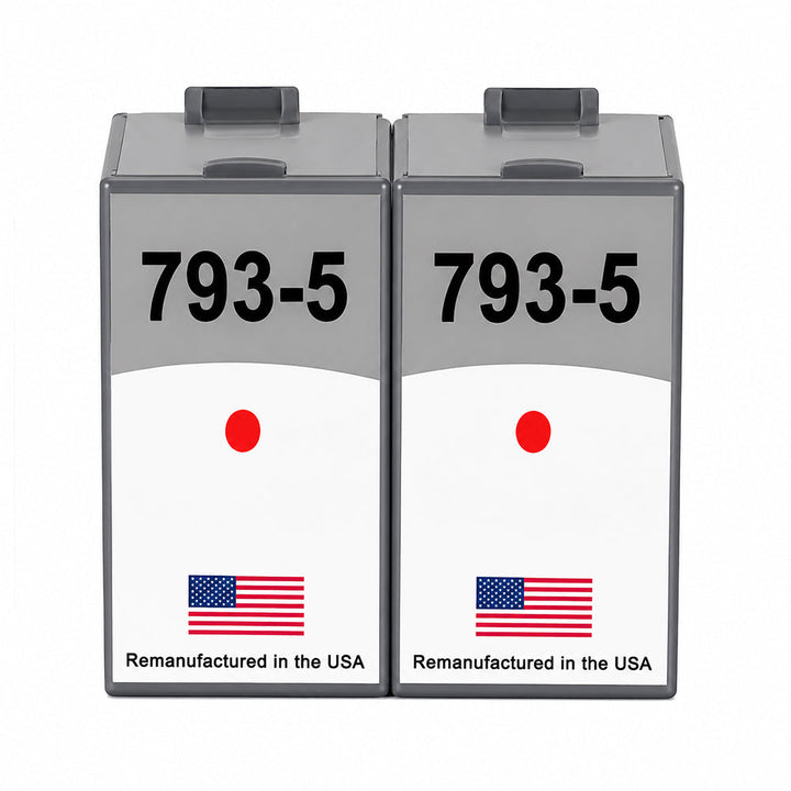 U.S. Remanufactured for Pitney Bowes 793-5 Fluorescent Red Ink Cartridges Twin Pack