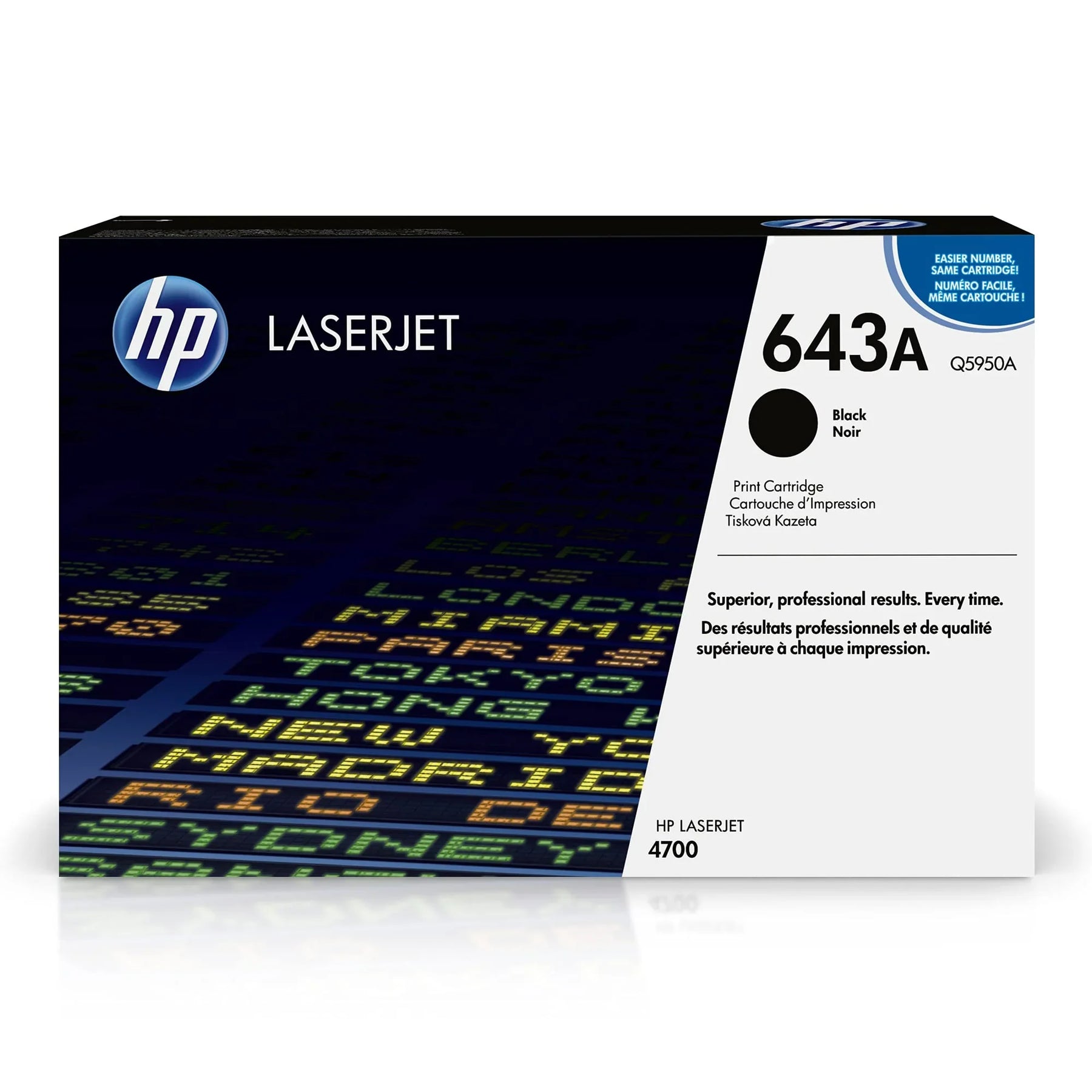 New, Pre-Owned - HP 643A Standard-Yield Black Laser Toner Cartridge, Q5950A
