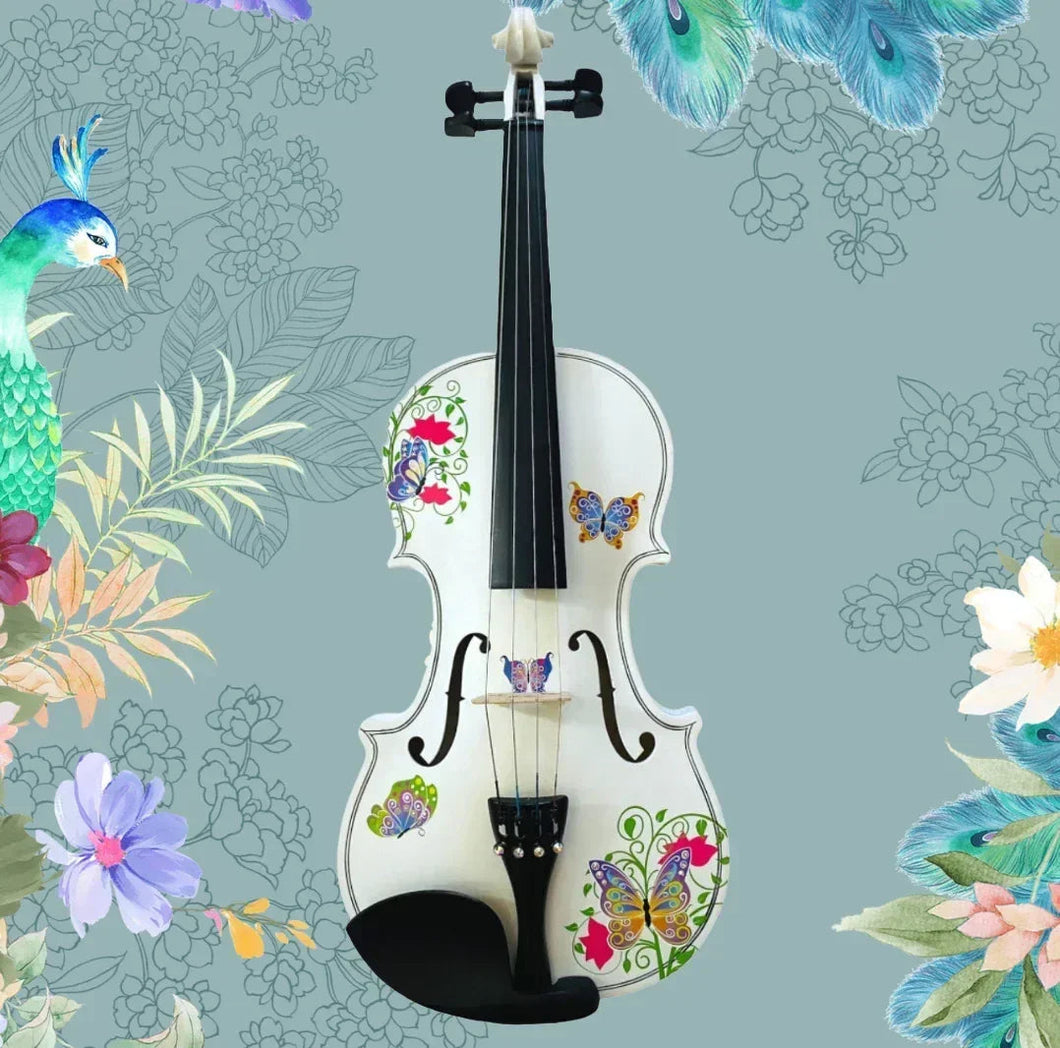 Butterfly 1/4 White Violin Outfit