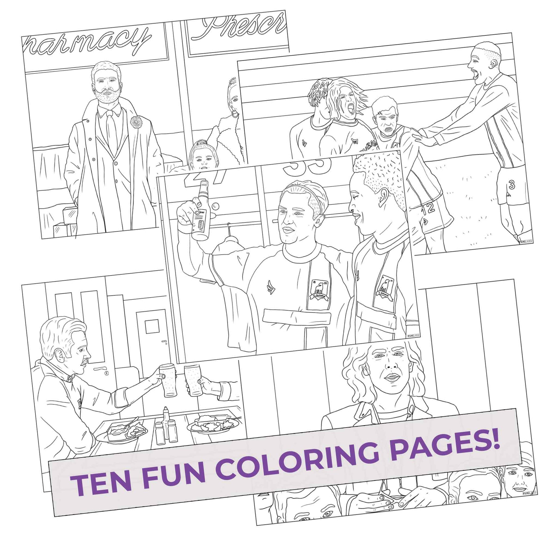 Richmond Till I Dyes Coloring Pages (10 Pack) Set for Fans of Lasso