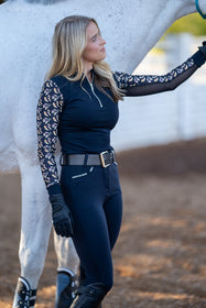 American Equus HoofBeats Long Sleeve Sun Shirt - Black
