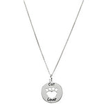 Heart U Back Cat Lover Paw Necklace